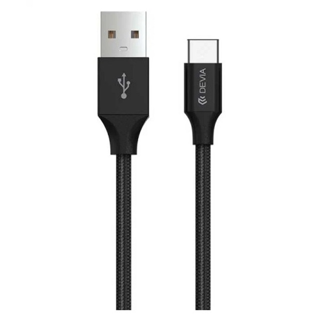 Кабель Devia Gracious Series USB to USB Type-C Cable 2m, черный