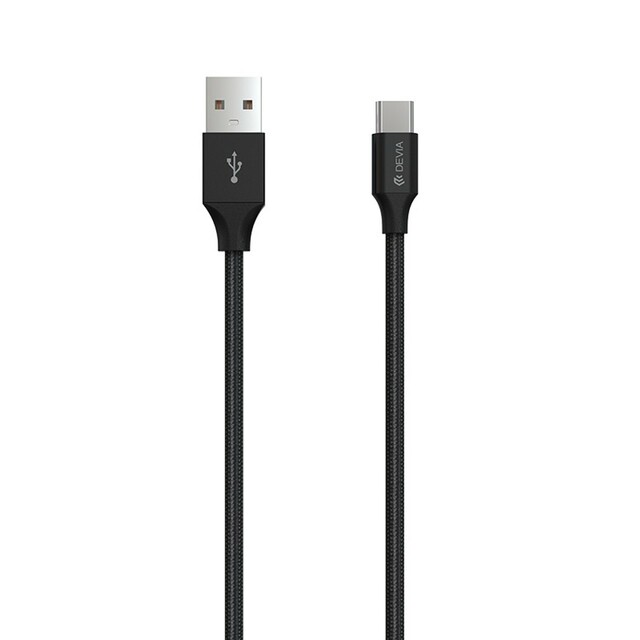 Кабель Devia Gracious Series USB to USB Type-C Cable 2m, черный