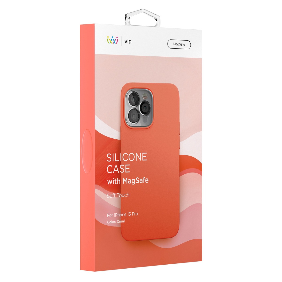 Чехол-накладка VLP Silicone Case with MagSafe для смартфона Apple iPhone 13 Pro (Цвет: Coral)