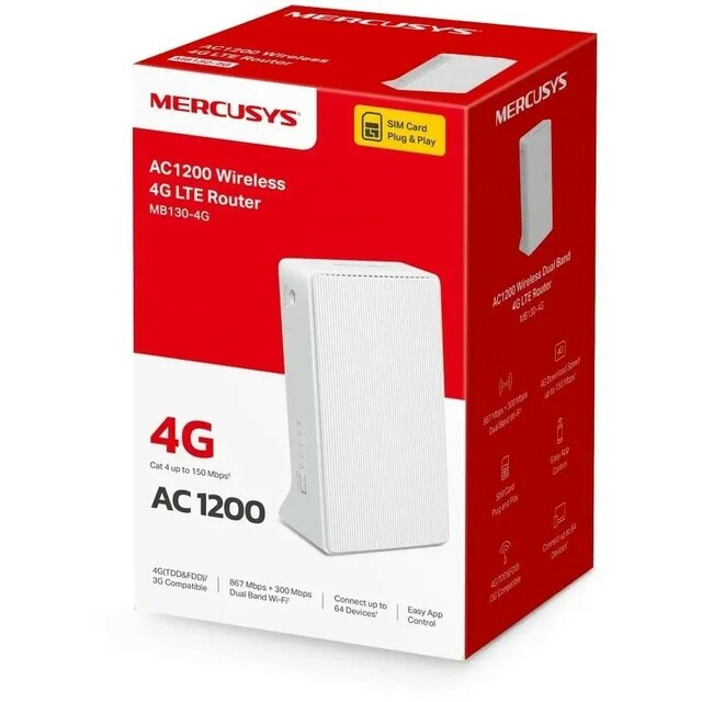 Wi-Fi роутер Mercusys MB130-4G  Wi-Fi роутер Mercusys MB130-4G