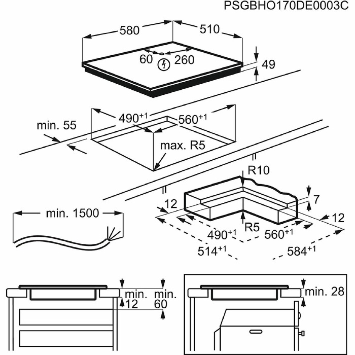 Варочная панель Electrolux KIV634I, черный