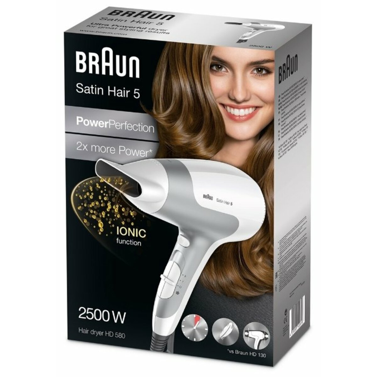 Фен Braun HD 580 (Цвет: White/Silver)