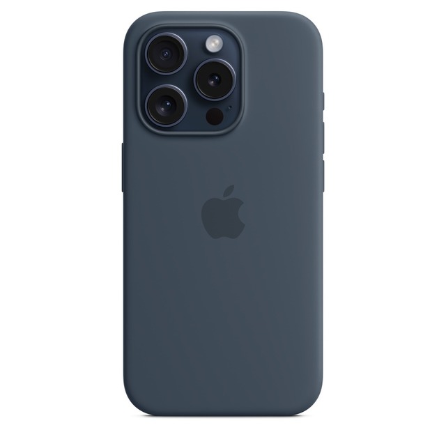 Чехол-накладка Apple Silicone Case with MagSafe для смартфона Apple iPhone 15 Pro (Цвет: Storm Blue)