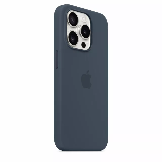 Чехол-накладка Apple Silicone Case with MagSafe для смартфона Apple iPhone 15 Pro (Цвет: Storm Blue)