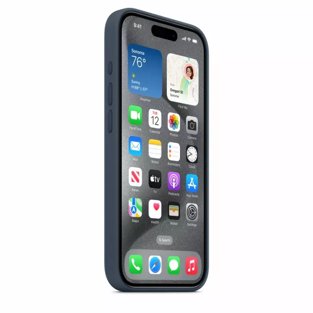 Чехол-накладка Apple Silicone Case with MagSafe для смартфона Apple iPhone 15 Pro (Цвет: Storm Blue)