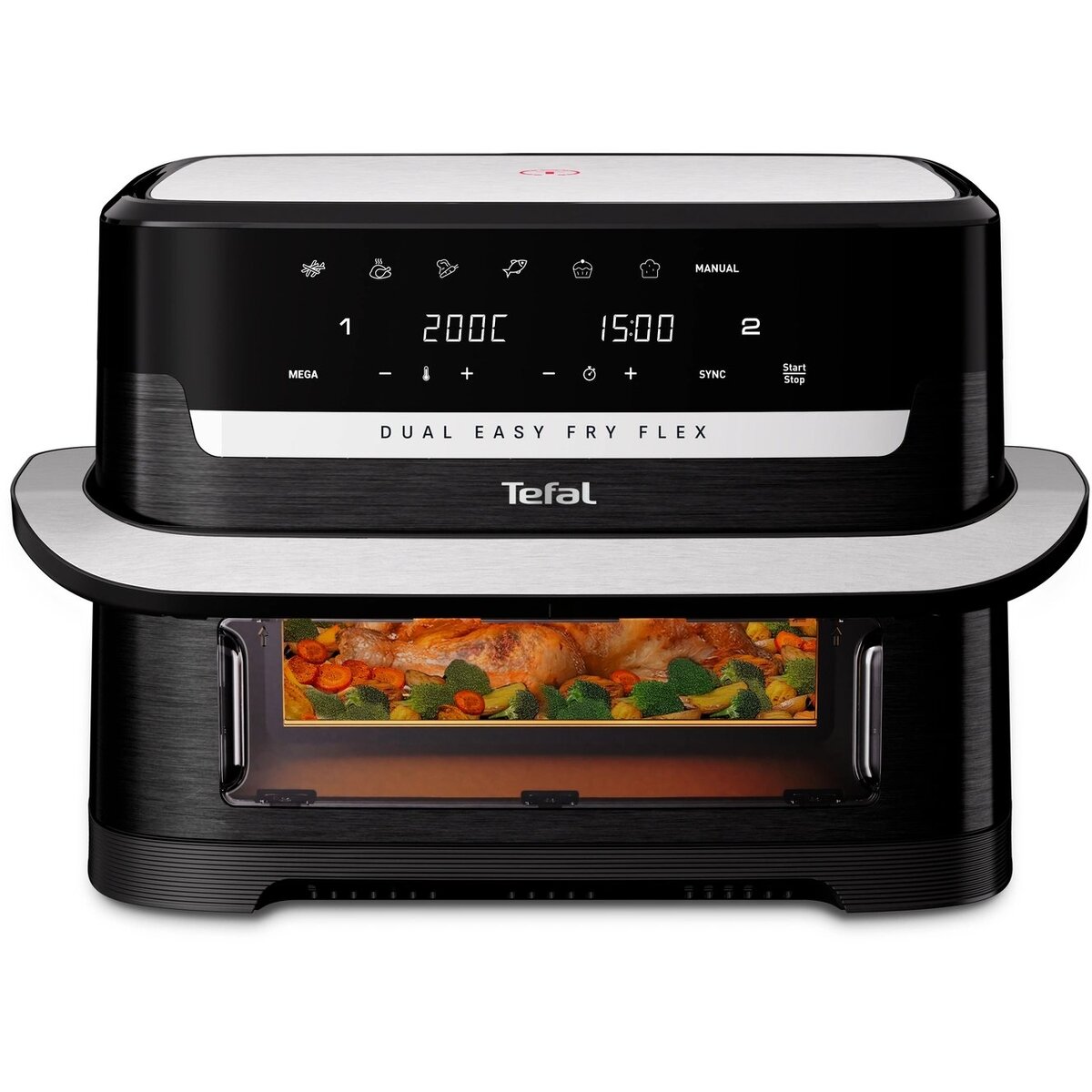 Аэрогриль Tefal Dual Easy Fry Flex EY9228E0, черный