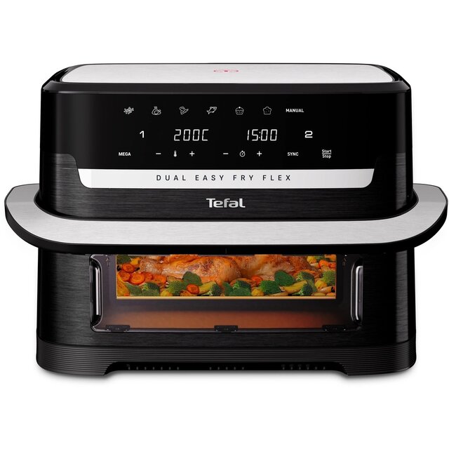 Аэрогриль Tefal Dual Easy Fry Flex EY9228E0, черный Аэрогриль Tefal Dual Easy Fry Flex EY9228E0, черный