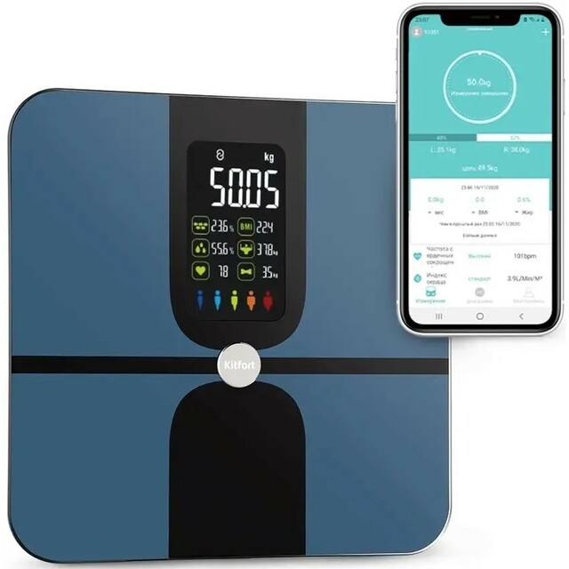 Весы напольные электронные Kitfort КТ-816 (Цвет: Blue / Black) Весы напольные электронные Kitfort КТ-816 (Цвет: Blue / Black)