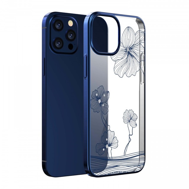 Чехол-накладка Devia Crystal Flora Series Case для iPhone 13 Pro Max (Цвет: Navy Blue)
