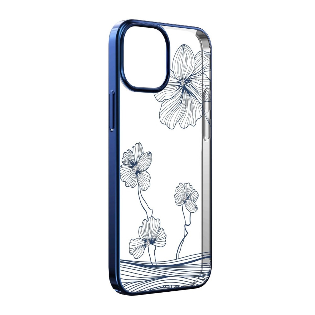 Чехол-накладка Devia Crystal Flora Series Case для iPhone 13 Pro Max (Цвет: Navy Blue)