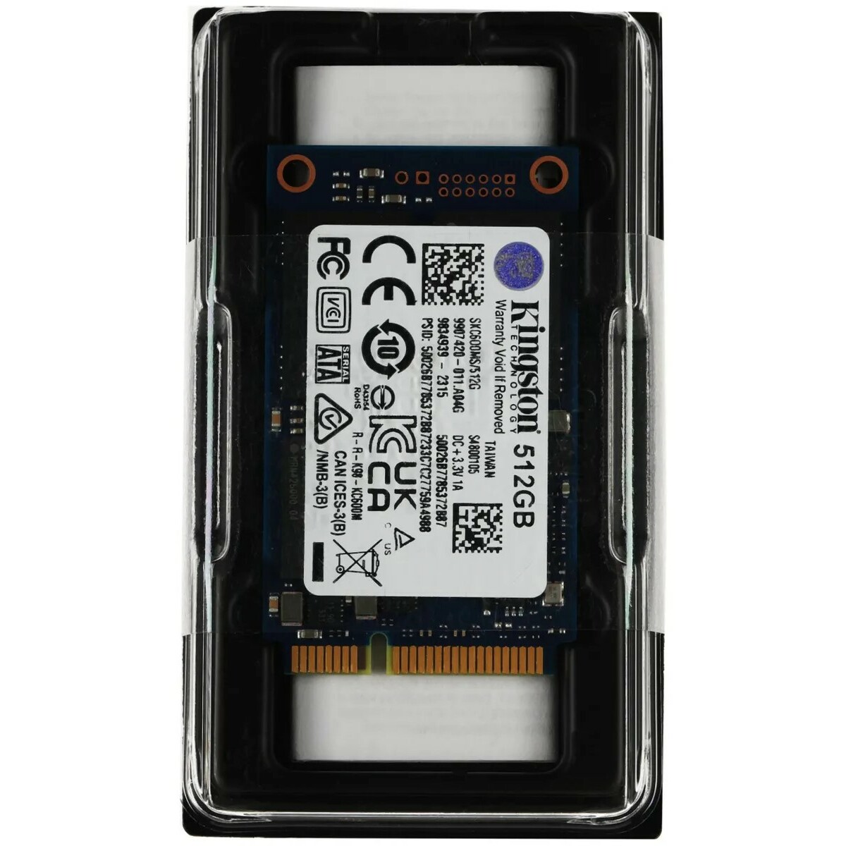 Накопитель SSD Kingston mSATA 512Gb SKC600MS / 512G