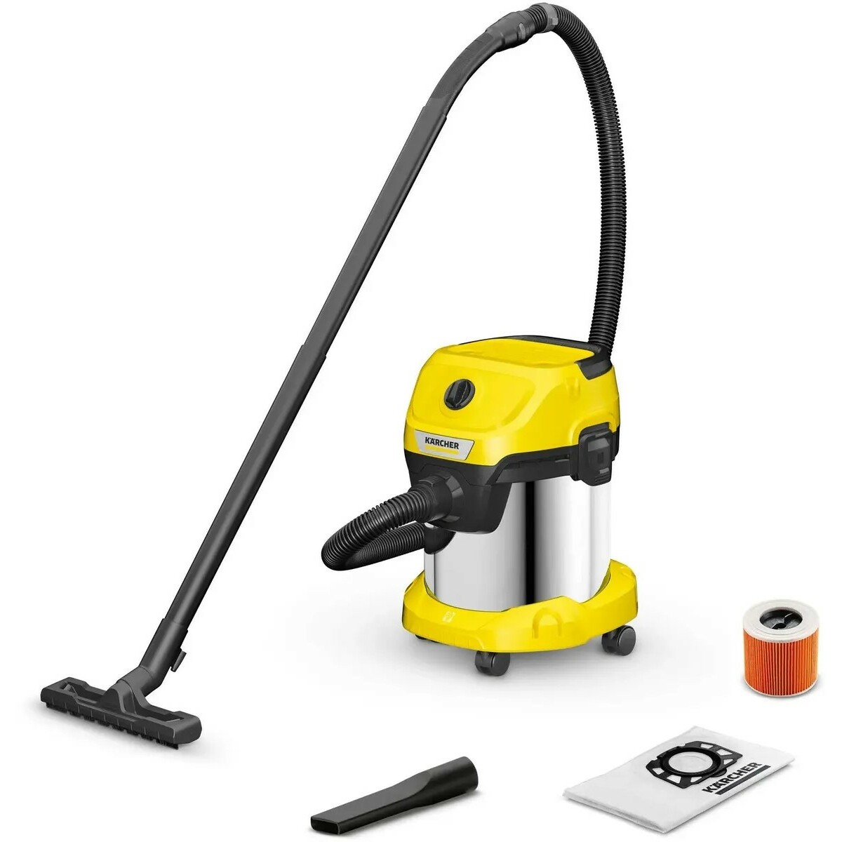Строительный пылесос Karcher WD 3 S V-15 / 4 / 20 (Цвет: Yellow)