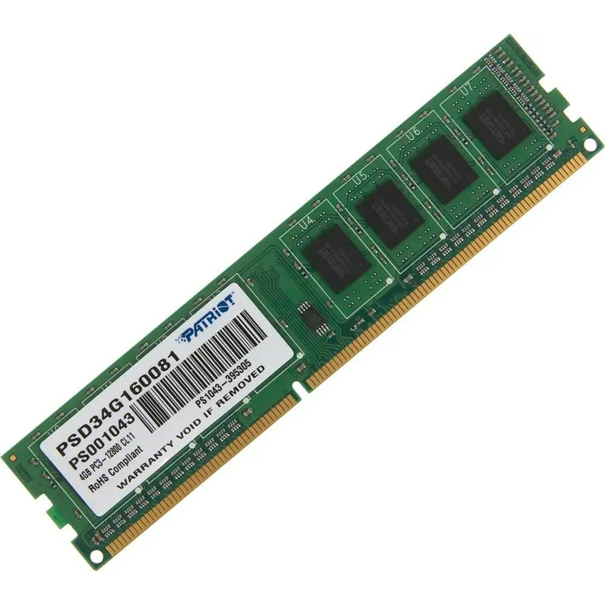 Память DDR3 4Gb 1600MHz Patriot PSD34G160081