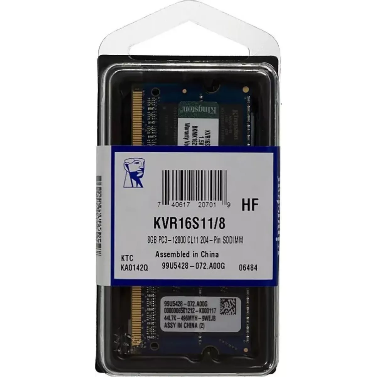 Память DDR3 8Gb 1600MHz Kingston KVR16S11/8