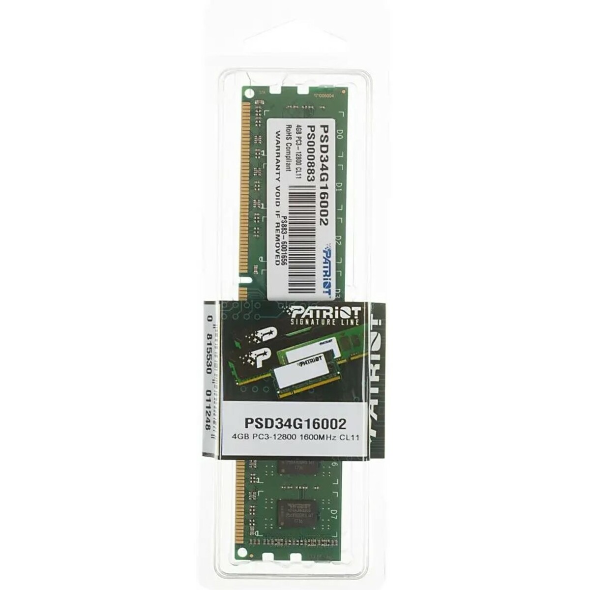 Память DDR3 4Gb 1600MHz Patriot PSD34G16002