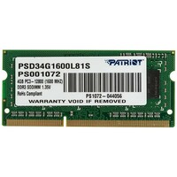 Память DDR3L 4Gb 1600MHz Patriot PSD34G1600L81S