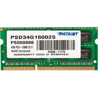 Память DDR3 4Gb 1600MHz Patriot PSD34G16002S
