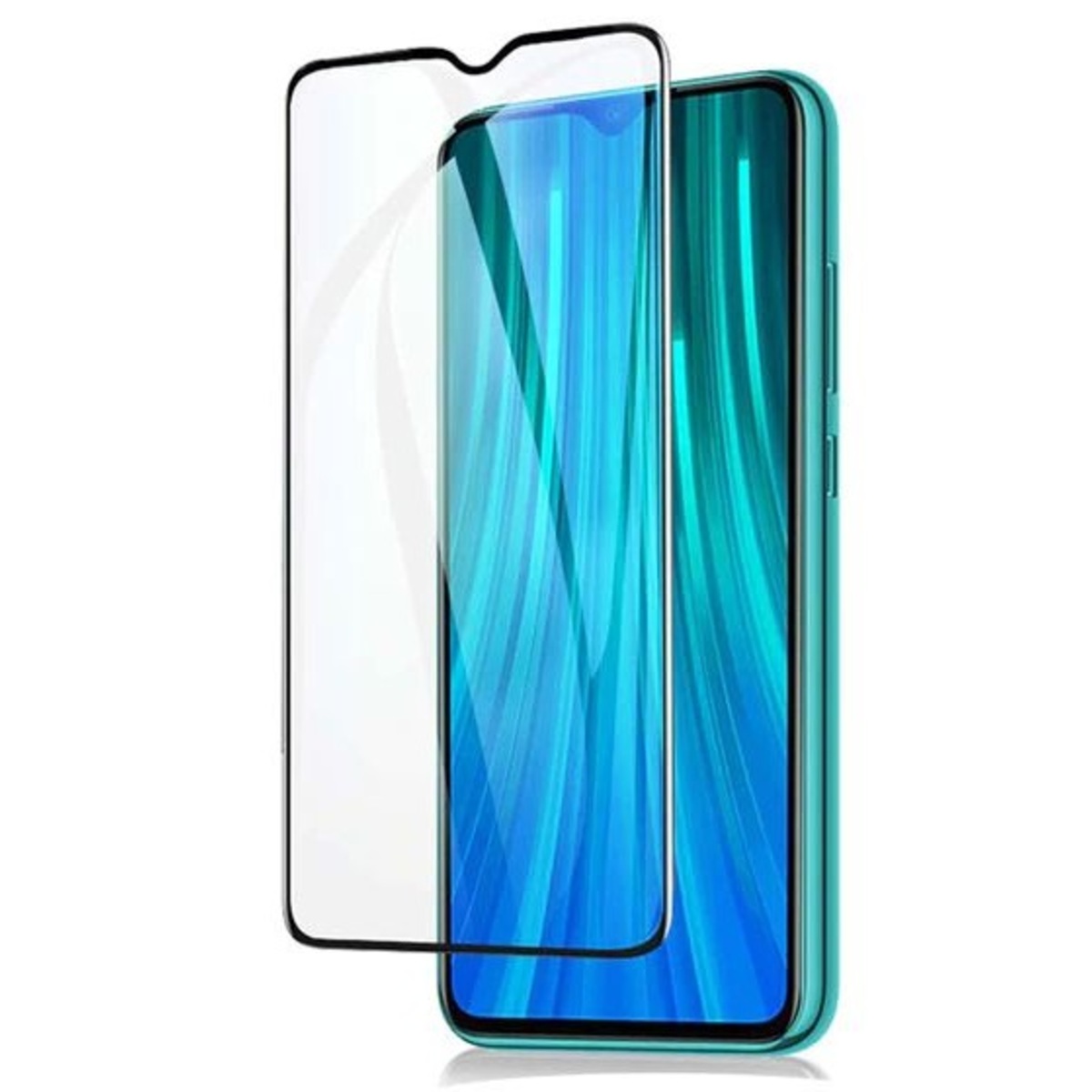 Защитное стекло 3D FullGlue для смартфона Xiaomi Redmi Note 8 (2021), черный