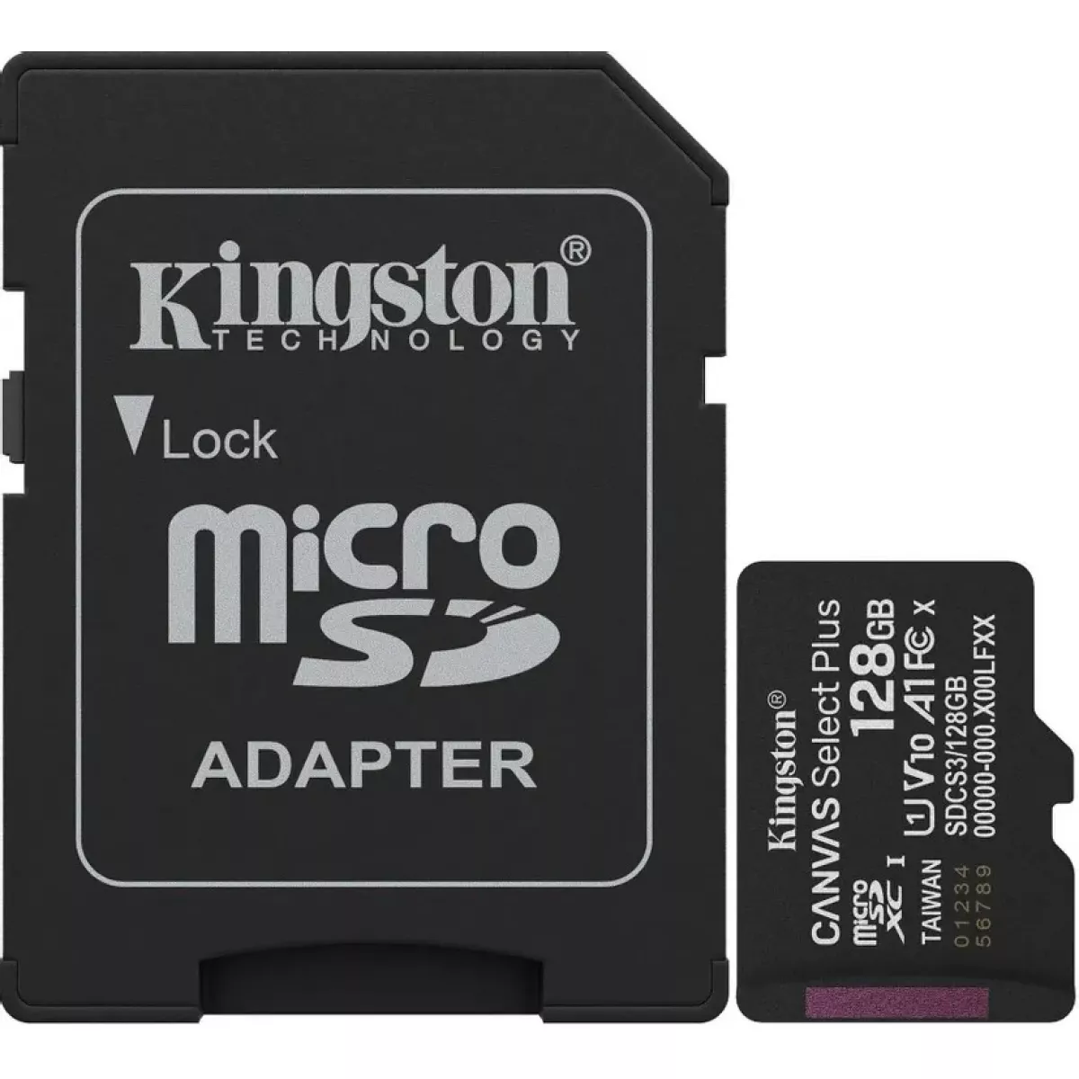 Карта памяти microSDXC Kingston Canvas Select Plus UHS-I U1 128Gb, черный