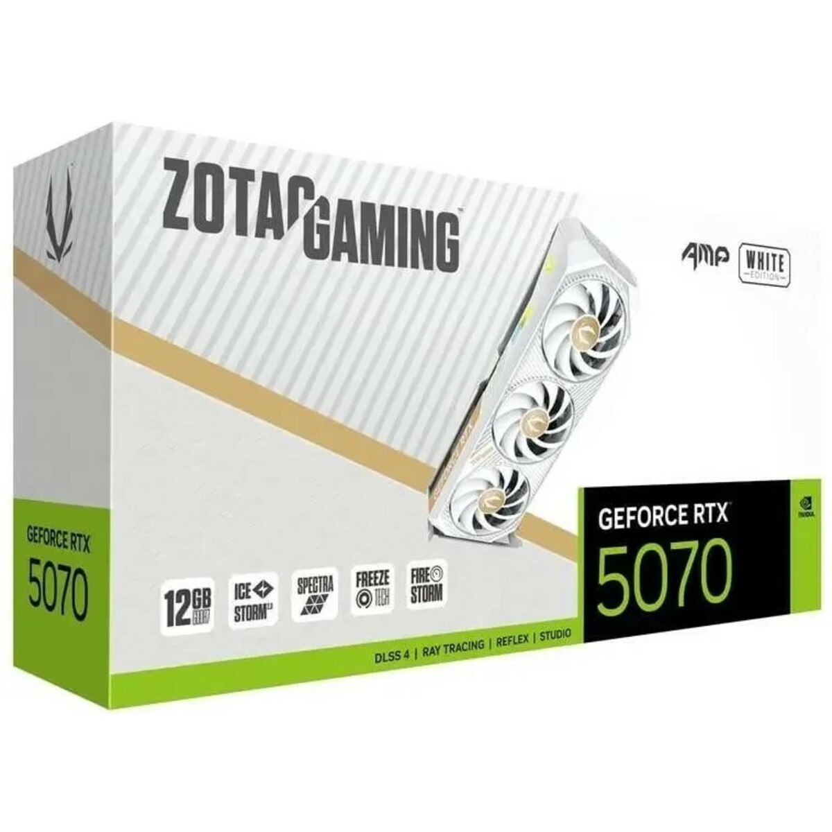 Видеокарта Zotac GeForce RTX 5070 AMP White Edition 12Gb (ZT-B50700FQ-10P)