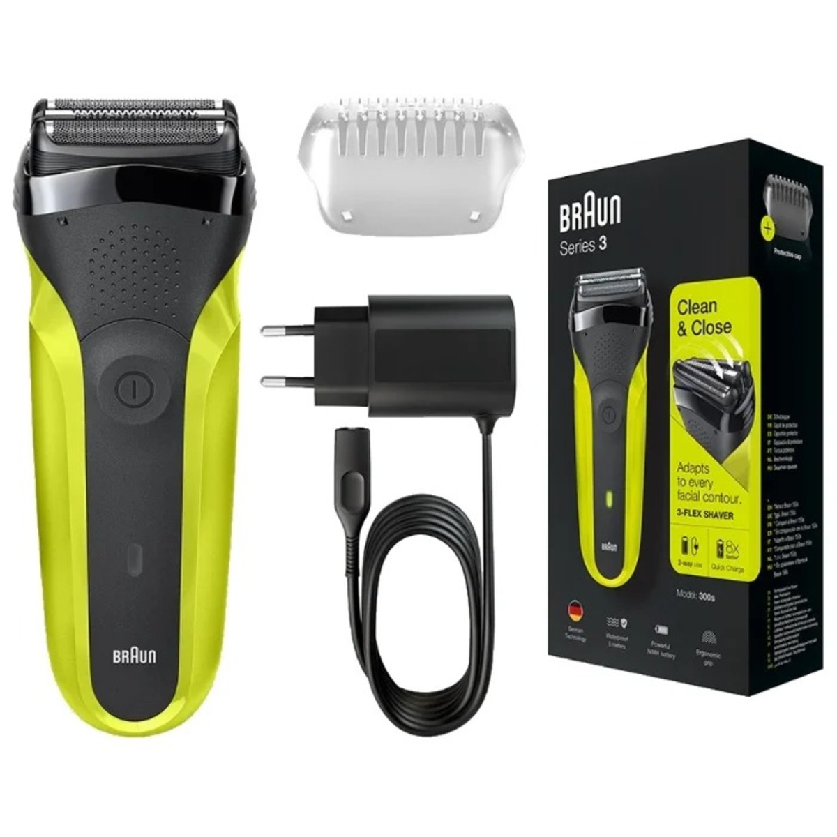 Бритва сетчатая Braun Series 3 300s g (Цвет: Green)