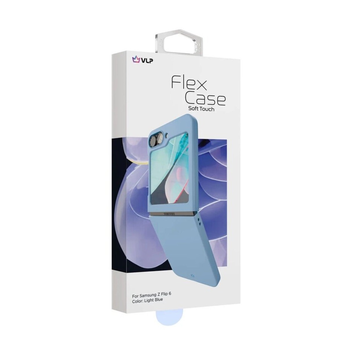 Чехол-накладка VLP Flex Сase для смартфона Samsung Galaxy Z Flip 6 (Цвет: Light Blue)