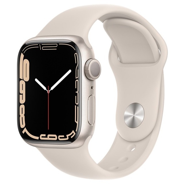 Умные часы Apple Watch Series 7 45mm Aluminum Case with Sport Band MKN63RU / A (Цвет: Starlight)