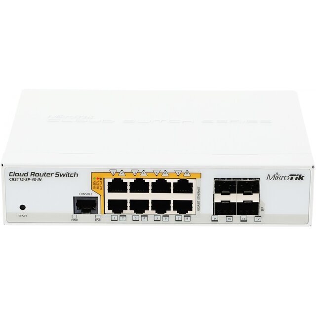 Коммутатор MIKROTIK CRS112-8P-4S-IN