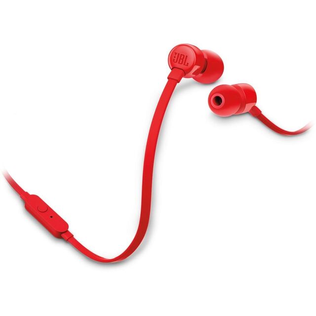 Наушники JBL TUNE 110 In-Ear Headphones with Mic (TUNE110RED), красный Наушники JBL TUNE 110 In-Ear Headphones with Mic (TUNE110RED), красный