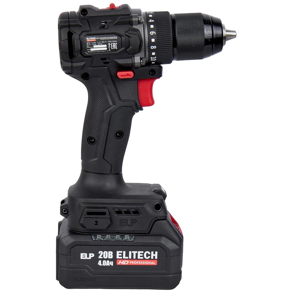 Дрель-шуруповерт Elitech CD 20SL2, черный