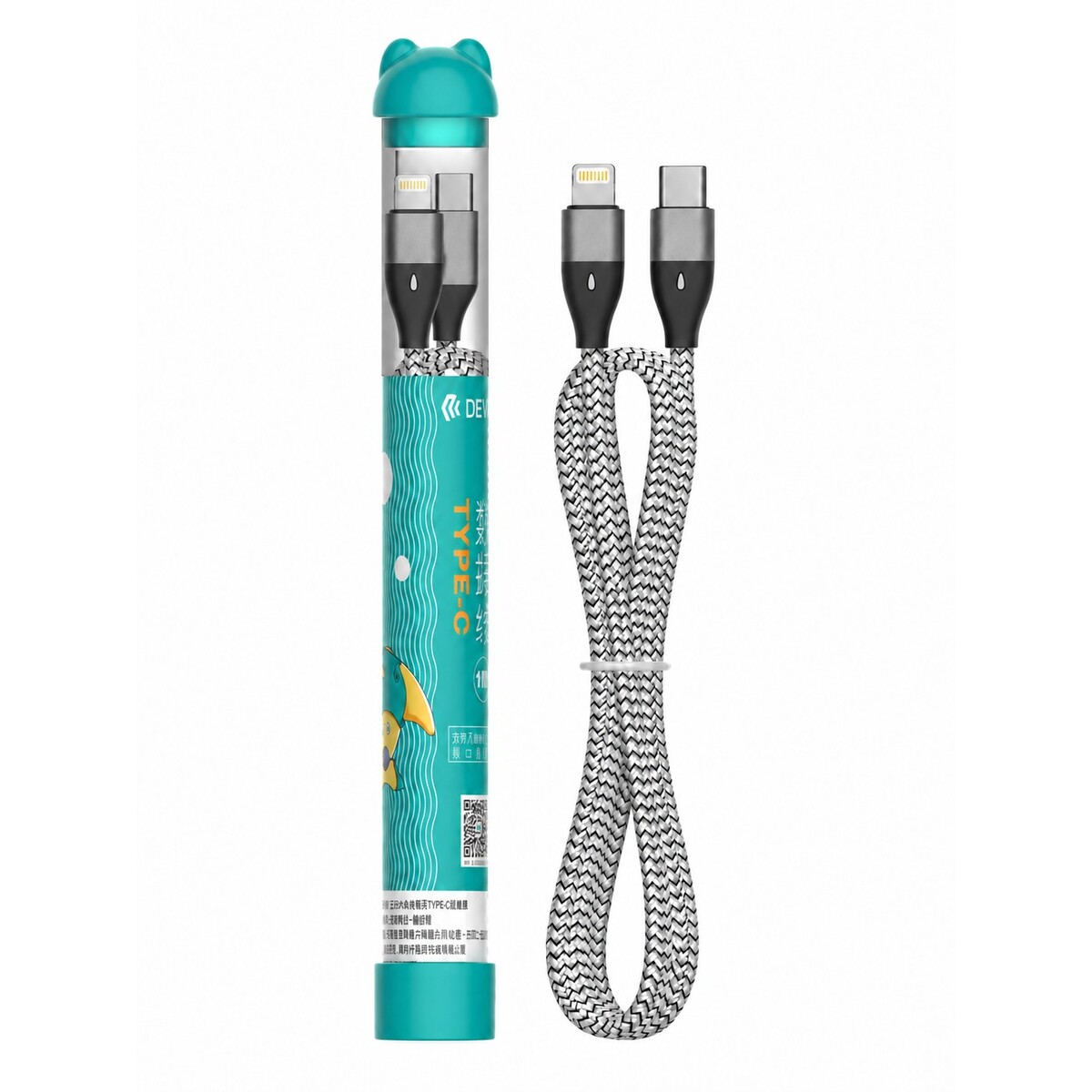 Кабель Devia Bubble Fish Series PD Cable 3A Type-C to Lightning 1м, черный