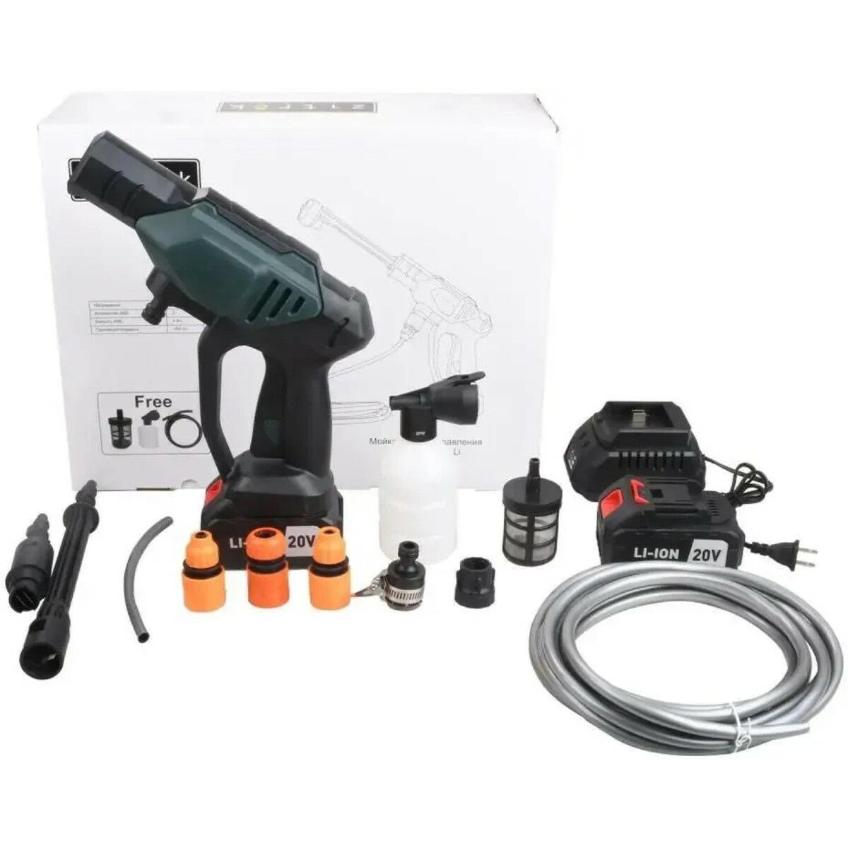 Минимойка Zitrek ZKHP 20 Li (Цвет: Black/Green)