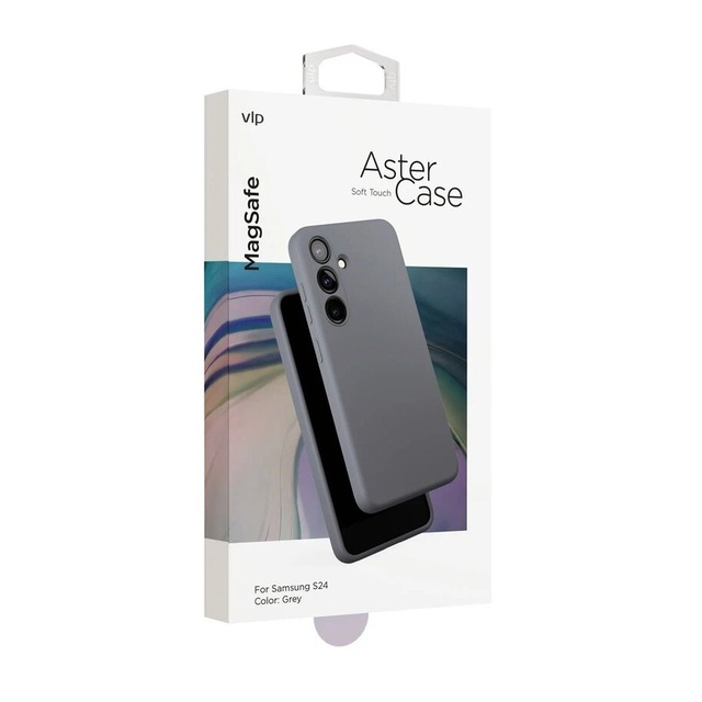 Чехол-накладка VLP Aster Сase with Magsafe для смартфона Samsung Galaxy S24 (Цвет: Grey)