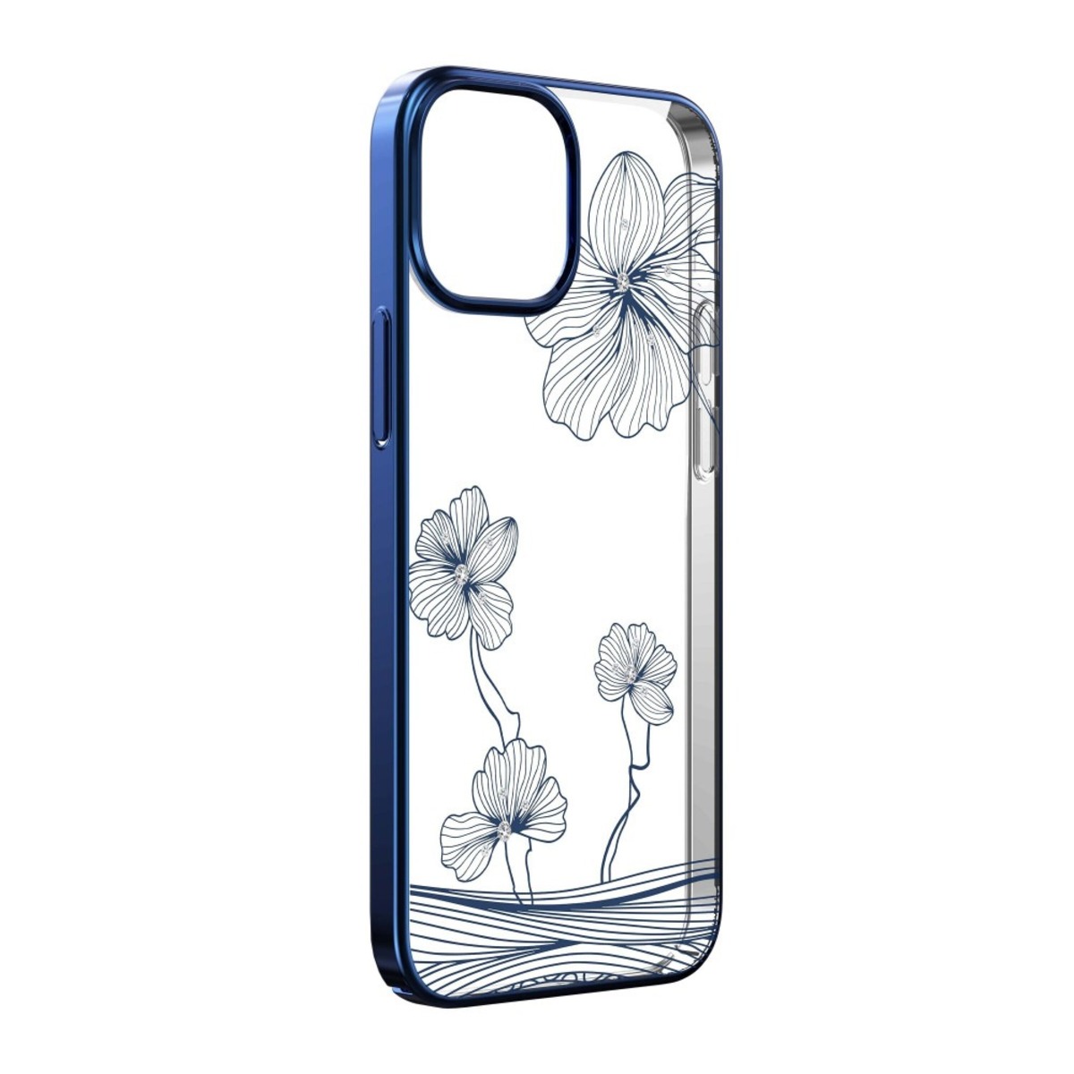 Чехол-накладка Devia Crystal Flora Series Case для iPhone 13 Pro (Цвет: Navy Blue)