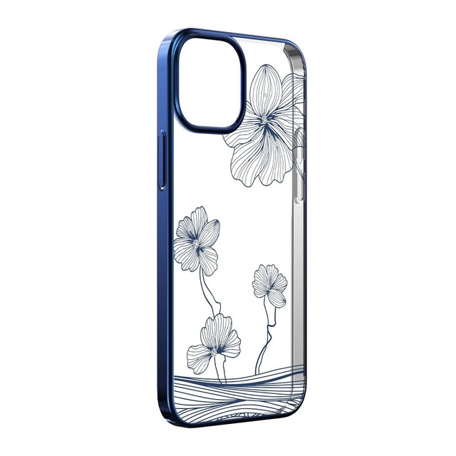 Чехол-накладка Devia Crystal Flora Series Case для iPhone 13 Pro (Цвет: Navy Blue)