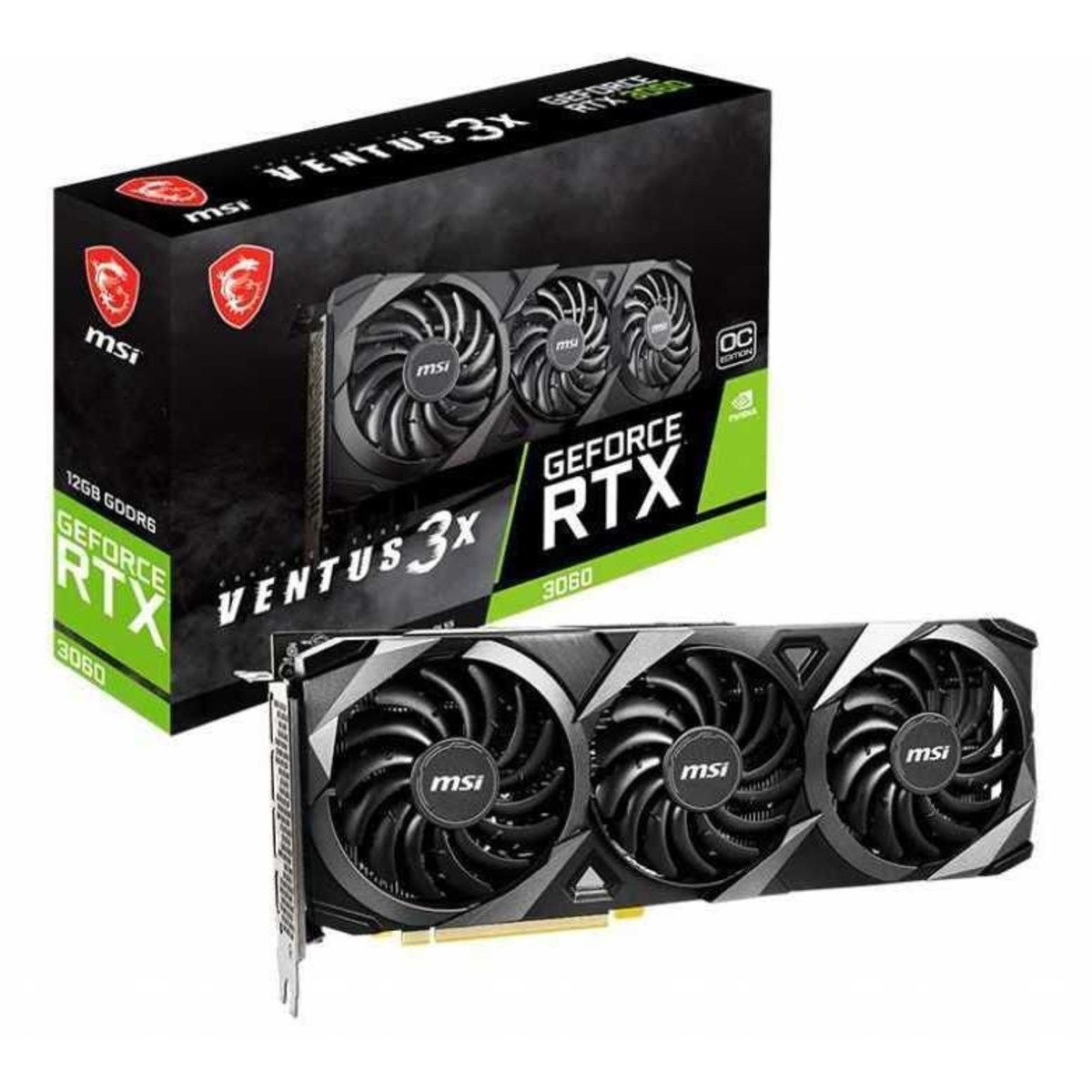 Видеокарта MSI GeForce RTX 3060 VENTUS 3X 12G OC LHR