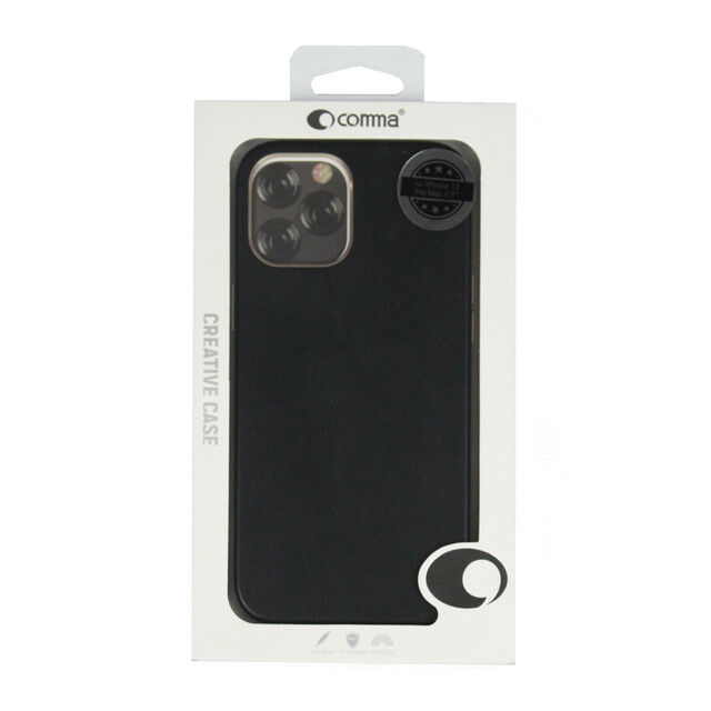 Чехол-накладка Comma Royal Leather case для смартфона iPhone 12 Pro Max, черный