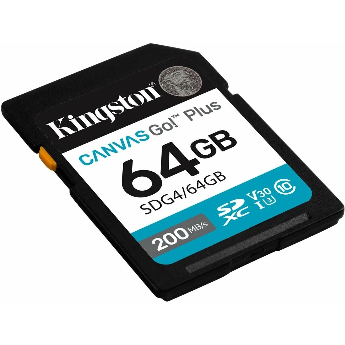Карта памяти SDXC 64GB Kingston SDG4 / 64GB Canvas Go! Plus V30 w / o adapter, черный