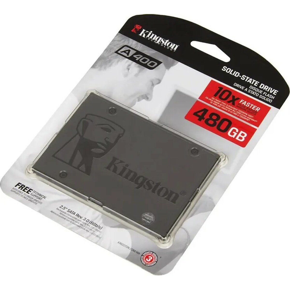 Накопитель SSD Kingston SATA III 480Gb SA400S37 / 480G
