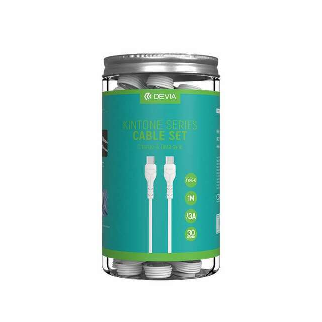 Кабель Devia Kintone Cable Set Type-C to Type-C (Цвет: White) Кабель Devia Kintone Cable Set Type-C to Type-C (Цвет: White)