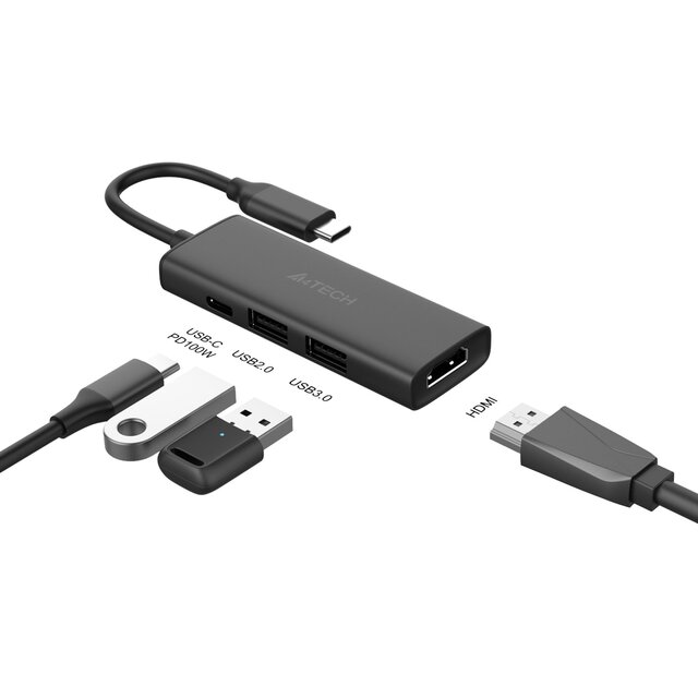 Разветвитель USB-C A4Tech DST-40C (Цвет: Gray)