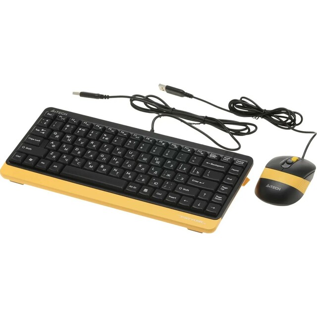 Клавиатура + мышь A4Tech Fstyler F1110 (Цвет: Black / Yellow)