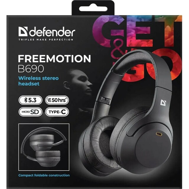 Наушники Defender FreeMotion B690, черный