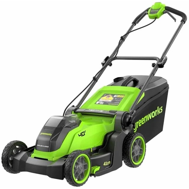 Газонокосилка роторная Greenworks GD40LM411 (Цвет: Green) Газонокосилка роторная Greenworks GD40LM411 (Цвет: Green)