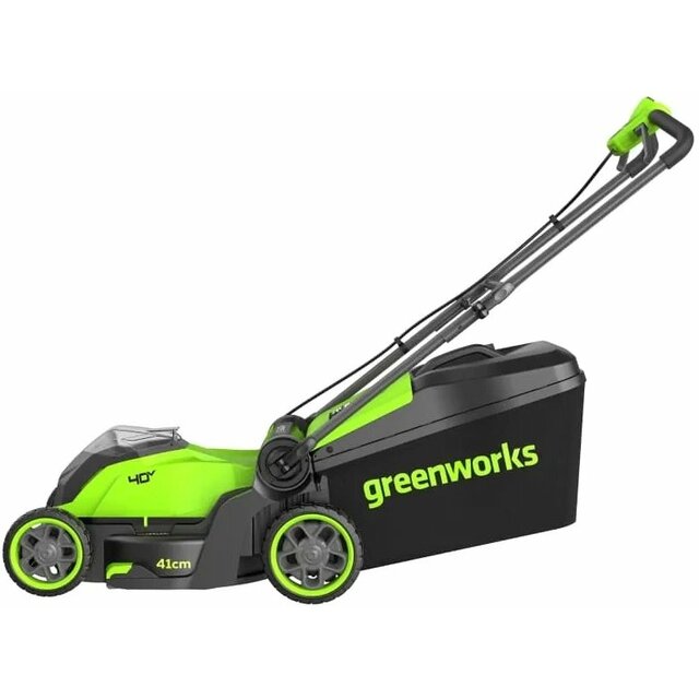 Газонокосилка роторная Greenworks GD40LM411 (Цвет: Green) Газонокосилка роторная Greenworks GD40LM411 (Цвет: Green)