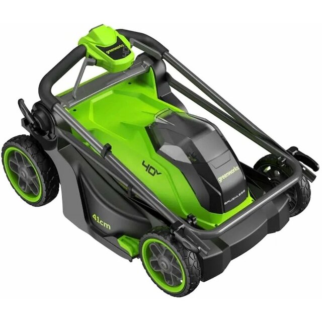 Газонокосилка роторная Greenworks GD40LM411 (Цвет: Green) Газонокосилка роторная Greenworks GD40LM411 (Цвет: Green)