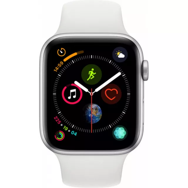 Умные часы Apple Watch Series 4 GPS 44mm Aluminum Case with Sport Band MU6A2RU/A (Цвет: Silver/White)