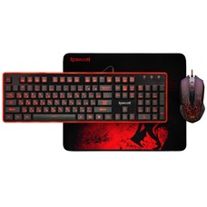Клавиатура + мышь и коврик Redragon S107 (Цвет: Black/Red)
