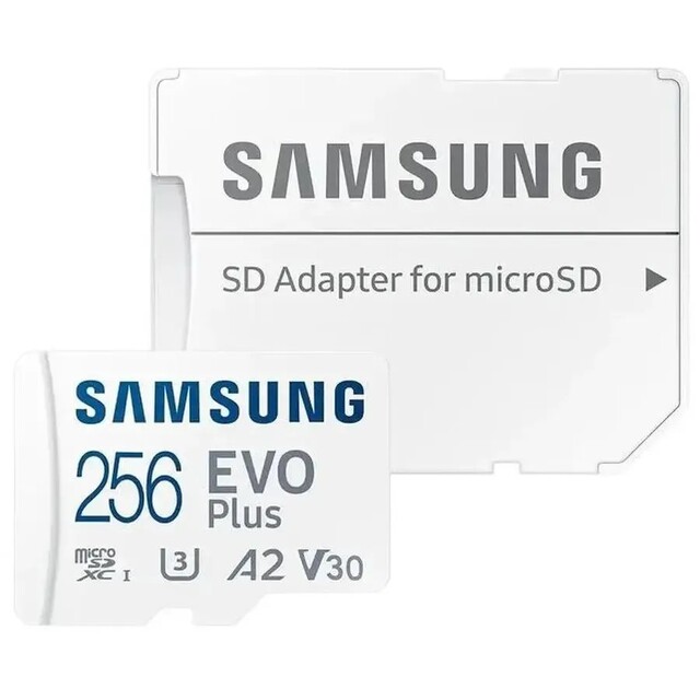 Карта памяти microSDXC Samsung EVO Plus MB-MC256SA + adapter 256Gb, белый