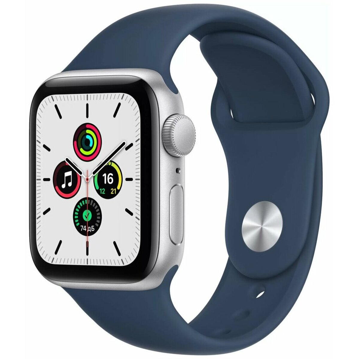 Умные часы Apple Watch SE GPS 40mm Aluminum Case with Sport Band MKNY3RU/A (Цвет: Silver/Blue)